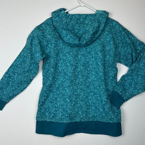 Athleta V neck Hoodie Sundown Alliance Sweatshirt Teal - Picture 2 of 7